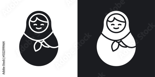 Nesting dolls icons pack in solid style