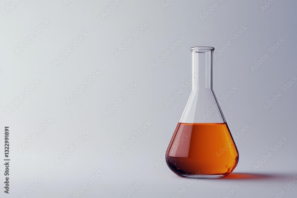 A Transparent Beaker Filled Partially With Orange Liquid