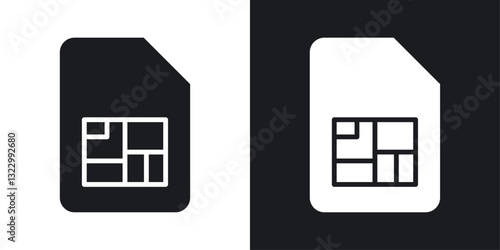 Sim card icons pack in solid style