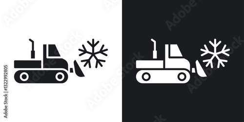 Snowplow icons pack in solid style