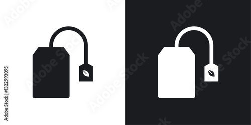 Tea bag icons pack in solid style