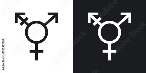 Transgender icons pack in solid style