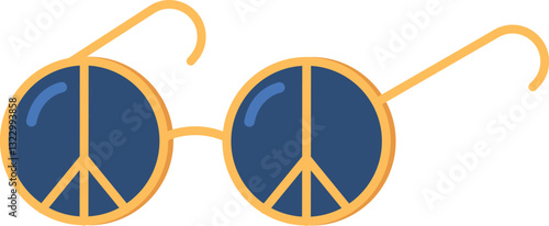 Groovy hippies sunglasses vector illustration