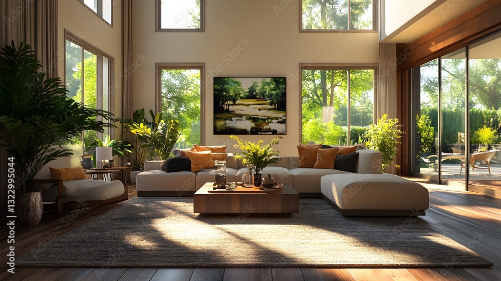 Warm and Inviting Living Room with Soft Textures and Natural Light in a Cozy Home Setting Warm and Inviting Living Room with Soft Textures and Natural Light in a Cozy Home Setting