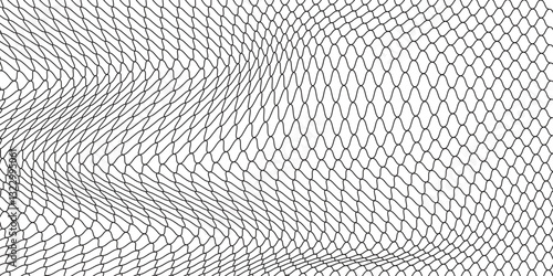 Curved net pattern. The net design is very well designed and suitable for sports equipment or apparel such as soccer goals, volleyball nets, basketball hoops, hockey nets and athletic equipment.