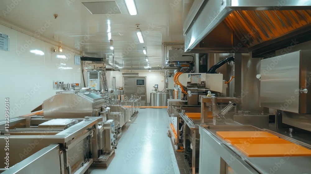 Factory Food Processing Line Interior Factory Food Processing Line Interior