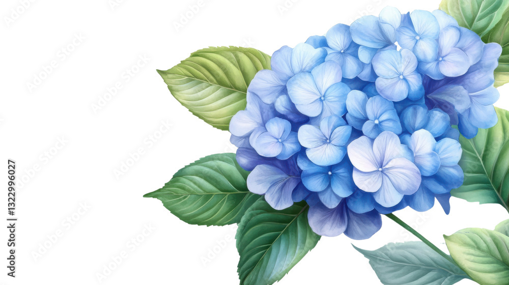 blue hydrangea isolated on white background blue hydrangea isolated on white background