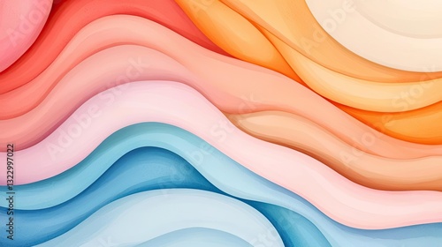 Digital watercolor painting abstract background concept. Colorful abstract waves create a soothing modern artistic texture for digital use.