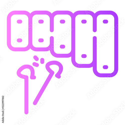 xylophone Line Gradient Icon