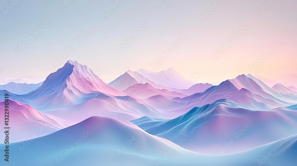 Abstract landscape background idea. A serene view of pastel mountains under a soft sunrise, evoking calmness and beauty. Abstract landscape background idea. A serene view of pastel mountains under a soft sunrise, evoking calmness and beauty.