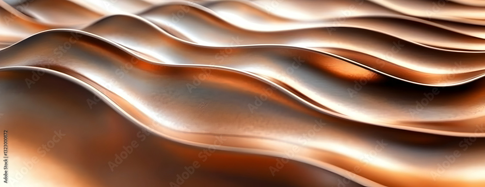 Obraz premium Abstract copper waves, metallic texture background