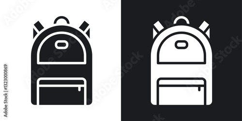 Backpack icons pack in solid style
