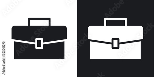Briefcase icons pack in solid style