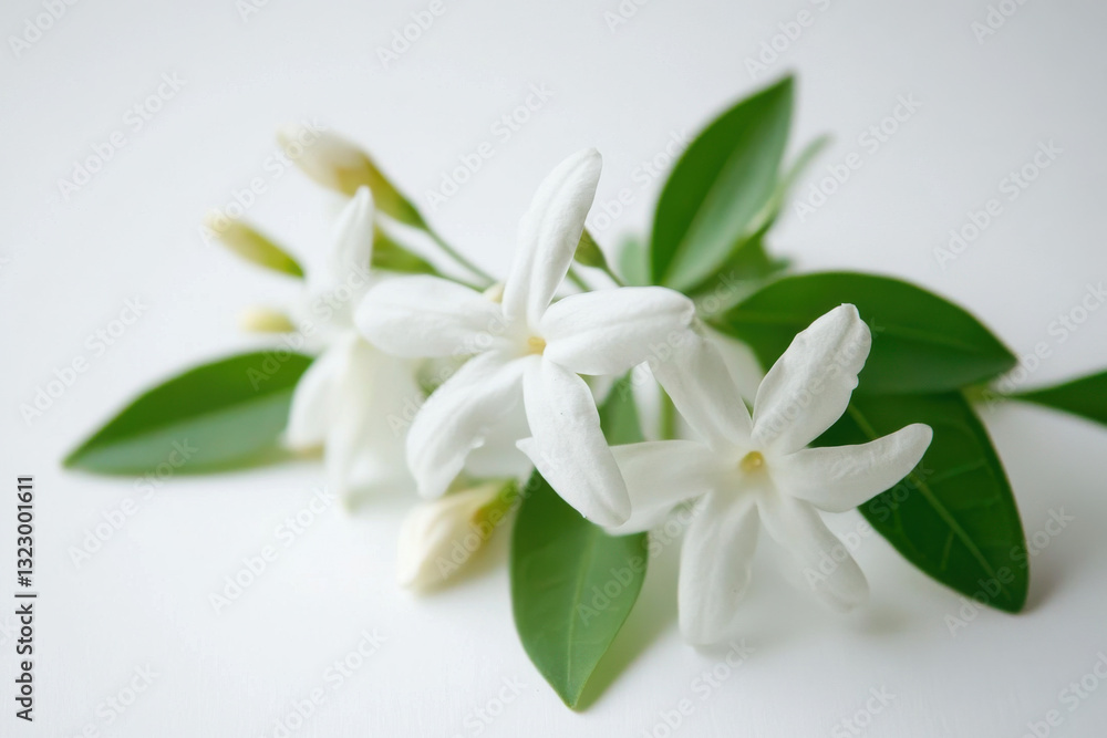 Fototapeta premium Indian jasmine on white