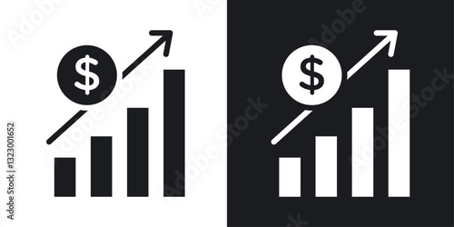 Chat arrow grow icons pack in solid style