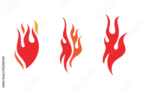 Flames icon Logo illustration vector design template v.26