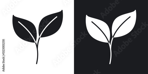 Leaf icons pack in solid style