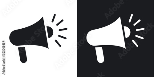 Megaphone icons pack in solid style