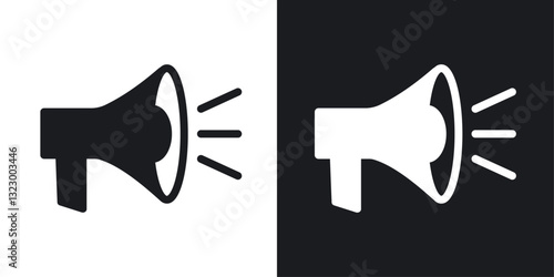 Megaphone icons pack in solid style