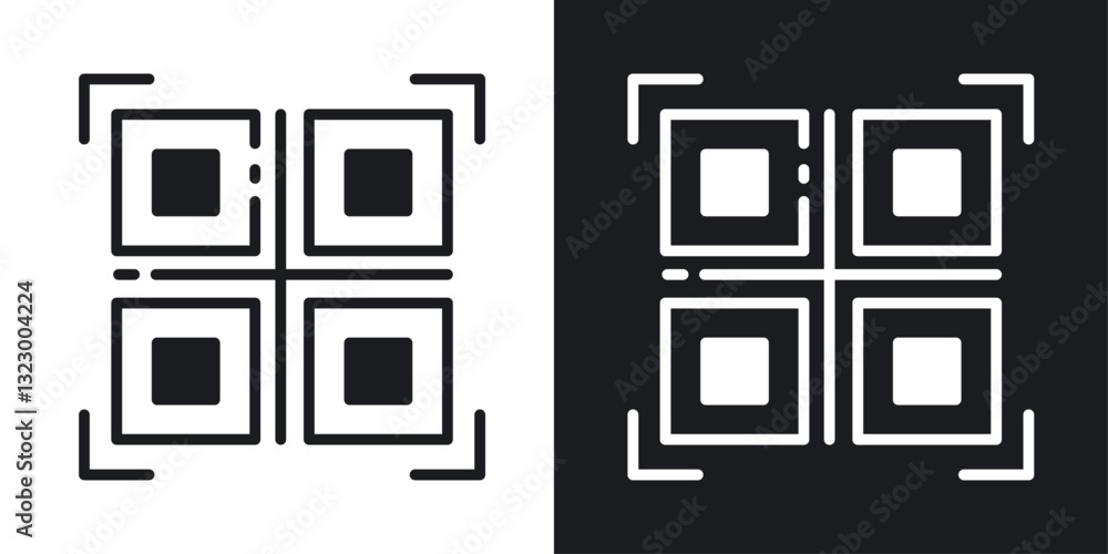 Qrcode icons pack in solid style Qrcode icons pack in solid style
