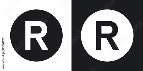 Registered icons pack in solid style