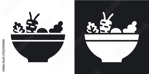 Salad icons pack in solid style