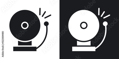 School bell icons pack in solid style