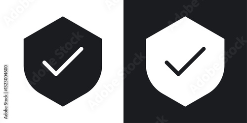 Shield check icons pack in solid style