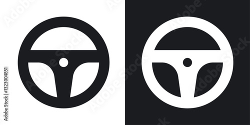 Steering wheel icons pack in solid style