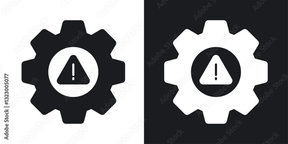 Technical warning icons pack in solid style Technical warning icons pack in solid style