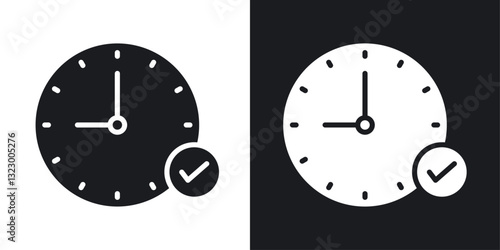 Time check icons pack in solid style