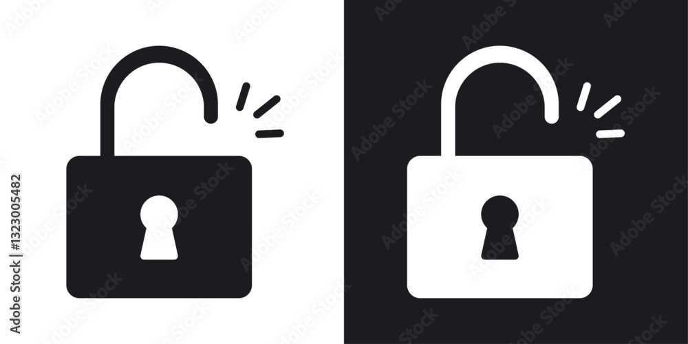Unlock icons pack in solid style Unlock icons pack in solid style