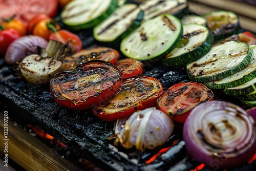 Wallpaper Mural Grilled vegetables cooking on a barbecue with char marks and vibrant colors Torontodigital.ca