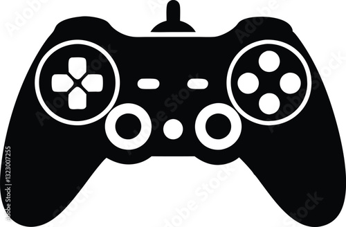 Video game controller Silhouette vector, Gamepad vector icon illustration