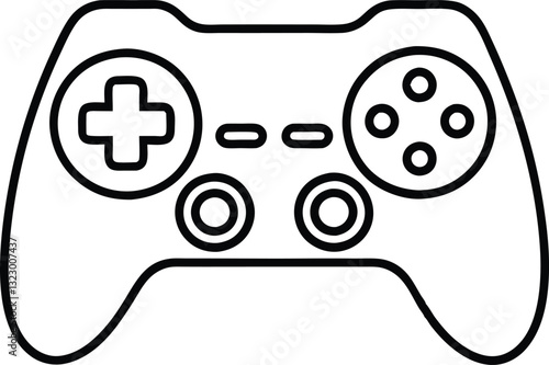 Video game controller line art vector, Gamepad vector icon illustration