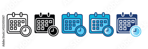 Schedule  Icon Set Multiple Style Collection