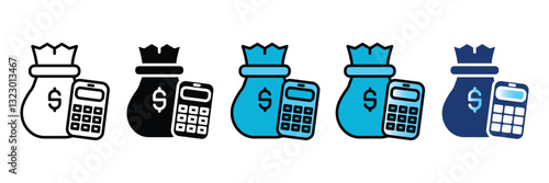 Budget  Icon Set Multiple Style Collection