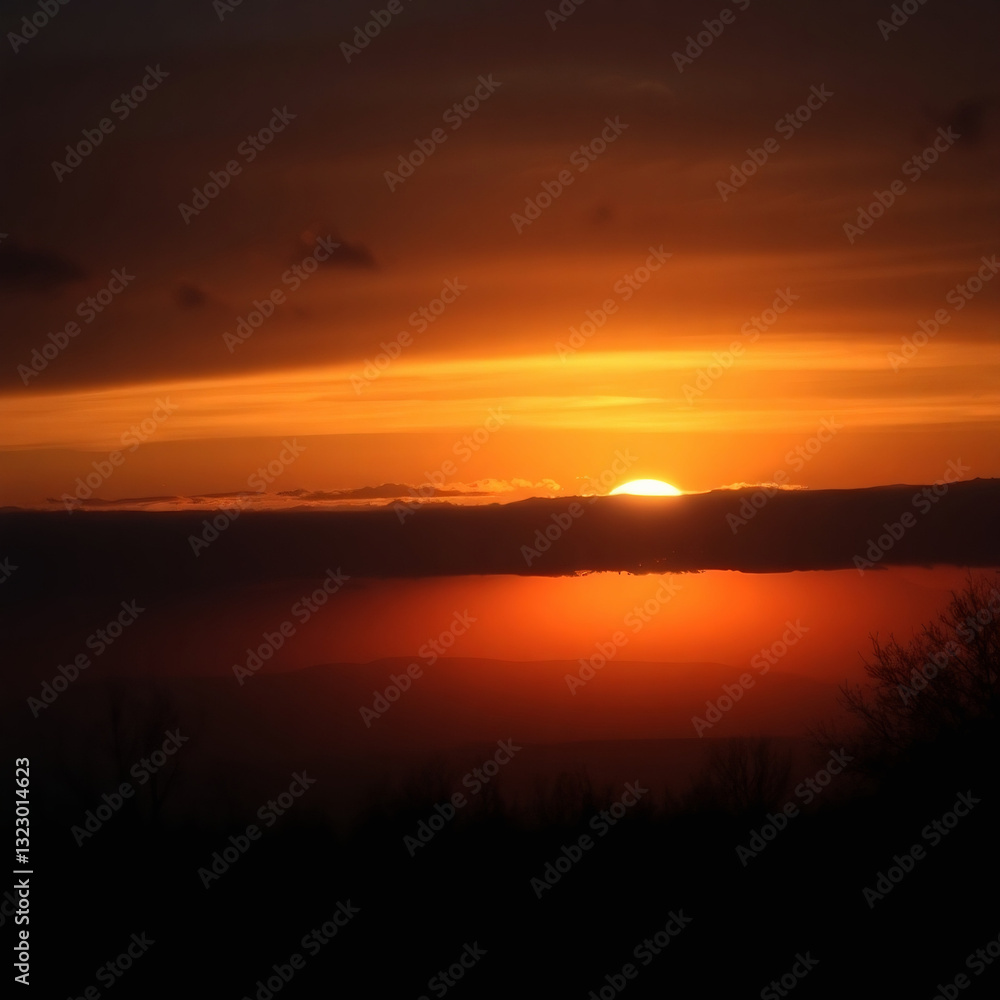 Fototapeta premium Breathtaking sunset over a tranquil landscape