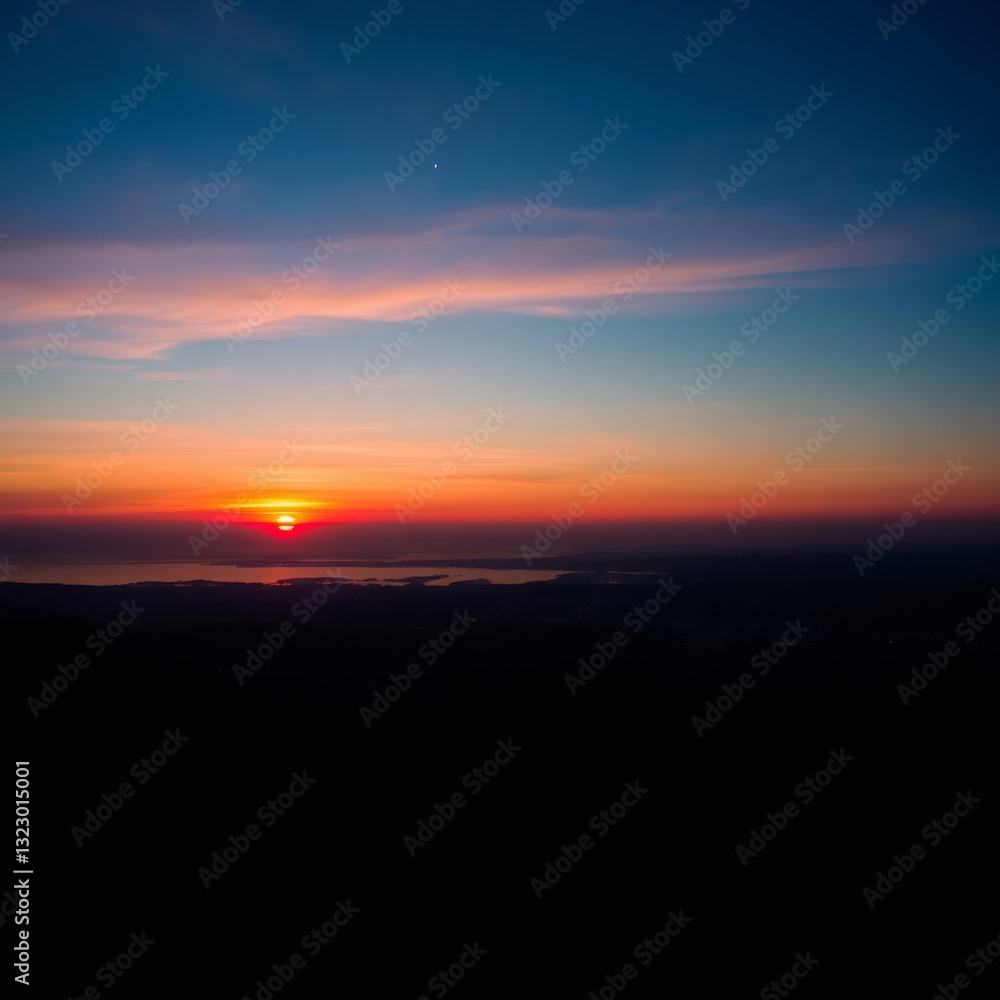 Breathtaking sunset over a tranquil landscape Breathtaking sunset over a tranquil landscape