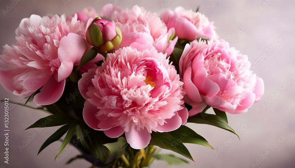 beautiful bouquet of pink peonies