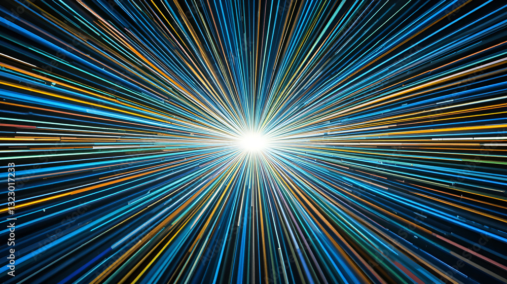 Obraz premium The formation of interference patterns from multiple coherent light sources