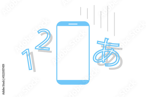 目の疲れでスマホの文字や数字がかすむイメージイラスト
