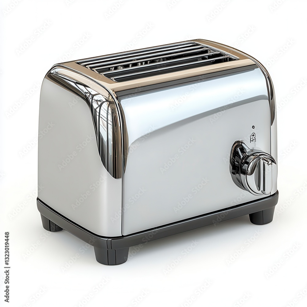 Classic Chrome Toaster A Timeless Kitchen Essential, Generative AI. Classic Chrome Toaster A Timeless Kitchen Essential, Generative AI.