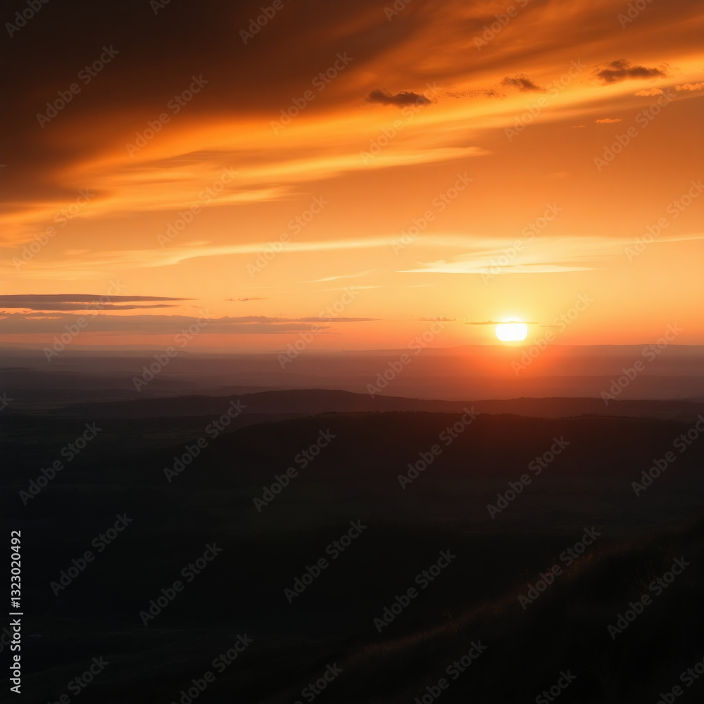 Fototapeta premium Breathtaking sunset over a tranquil landscape