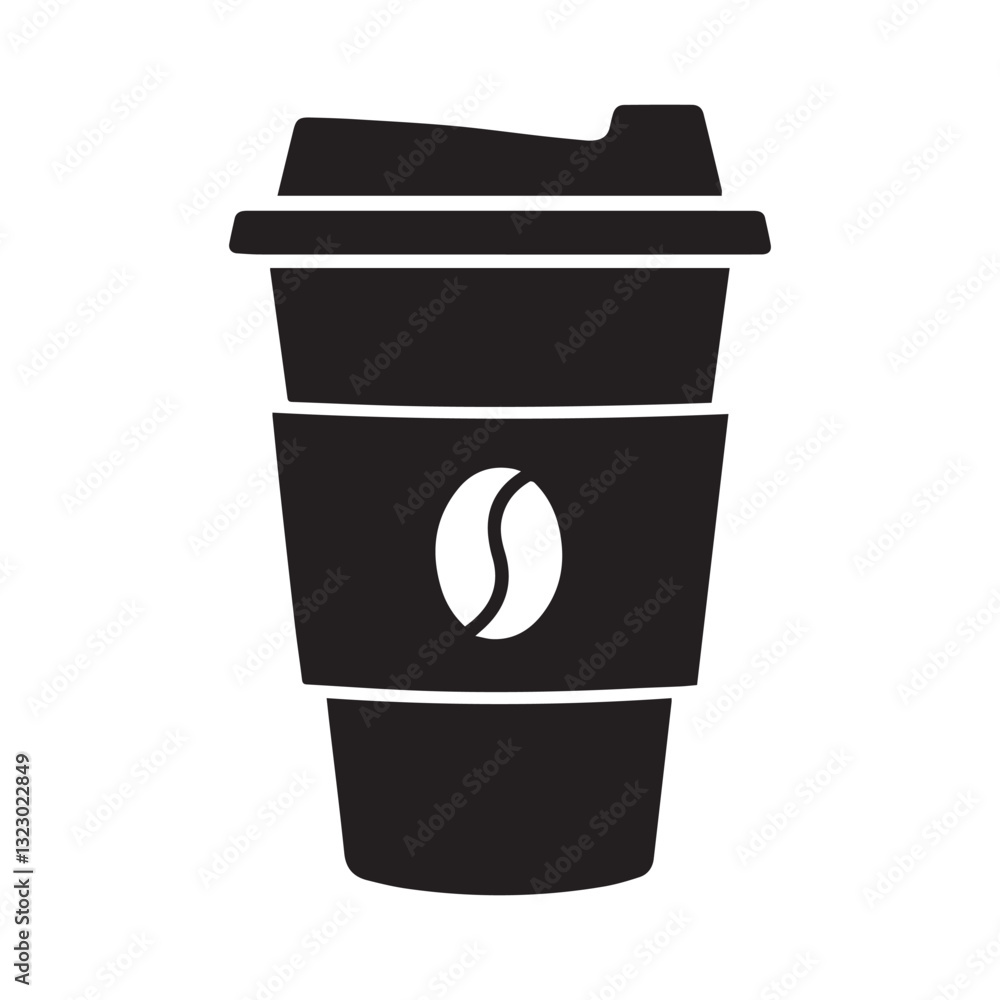 Minimalist Coffee Cup Silhouette for Café and Beverage-Themed Designs Minimalist Coffee Cup Silhouette for Café and Beverage-Themed Designs