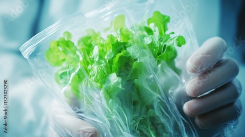 Cultivated freshness, hydroponic greens in a sterile environment packaging