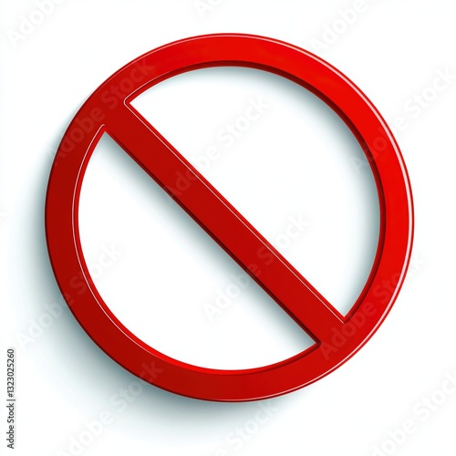 Red circle prohibition sign.