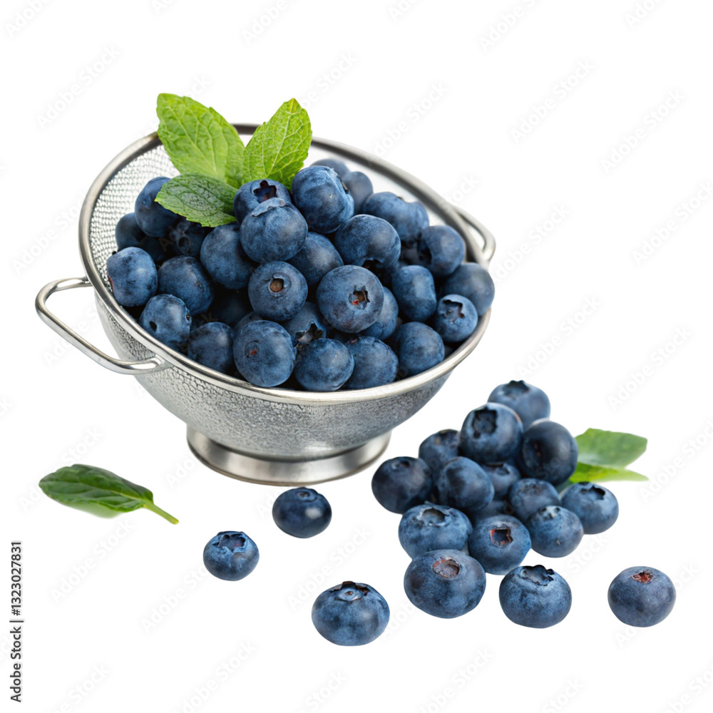 Fresh Blueberries in a Colander isolated on transparent background
Fresh Blueberries in a Colander isolated on transparent background
