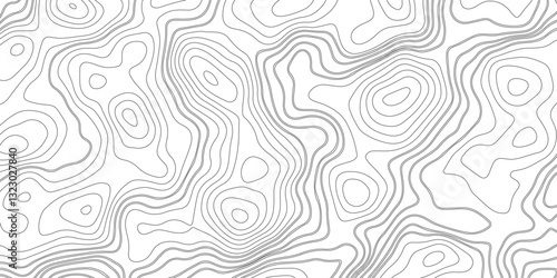 Topographic map background geographic line map with elevation assignments. Modern design with White background with topographic wavy pattern design.paper texture Imitation of a geographical map shades