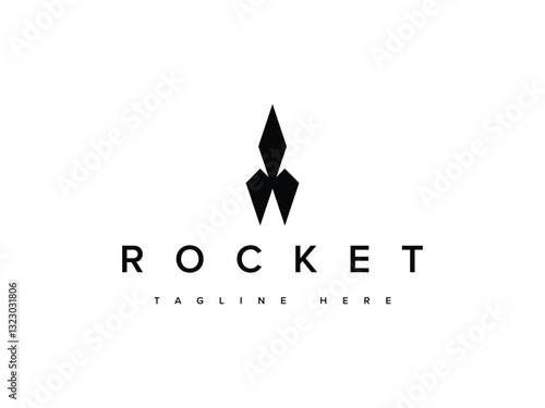 abstract modern minimal rocket spaceship logo design